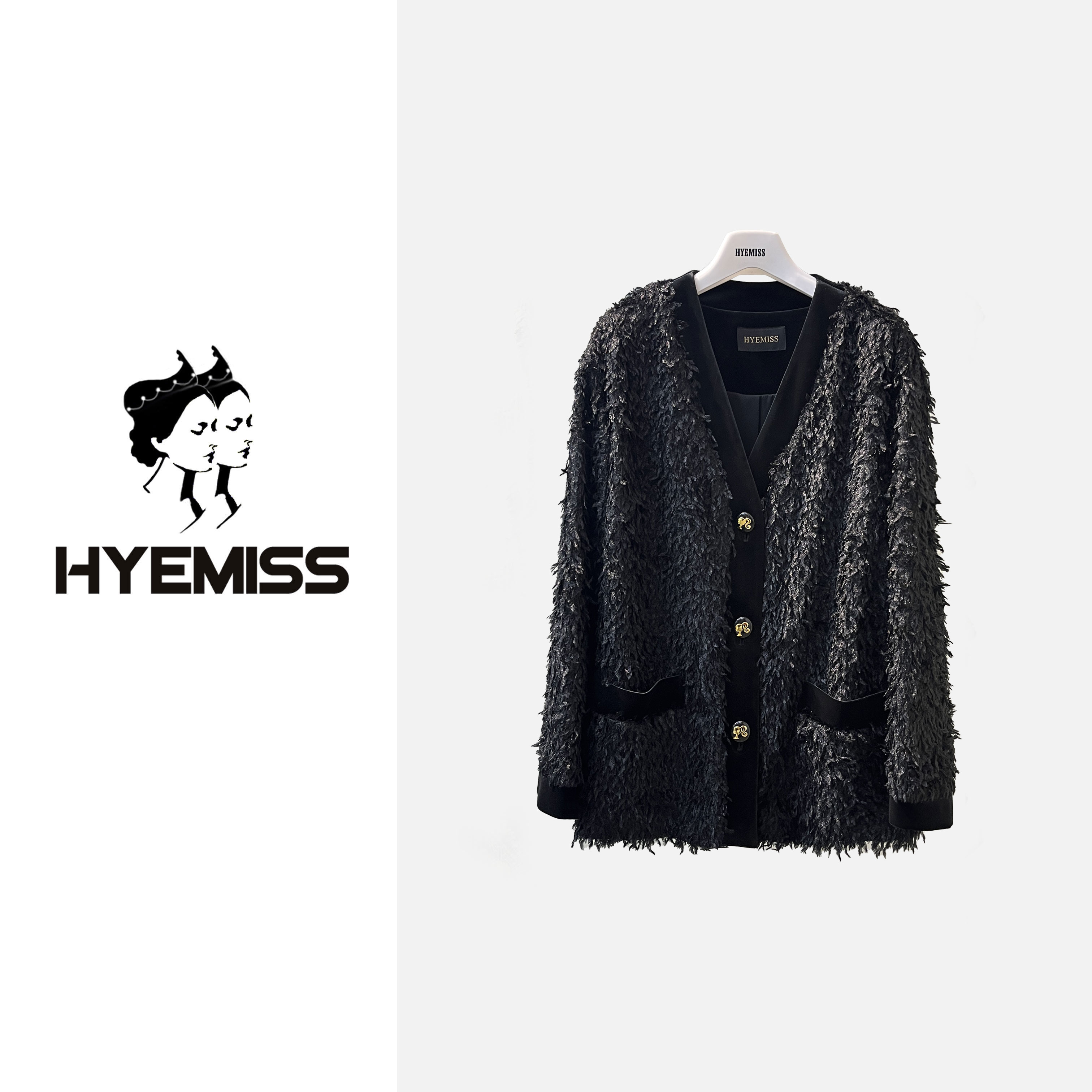 丝绒流苏V领高级感小香风时尚百搭气质奢华短款外套JK240295