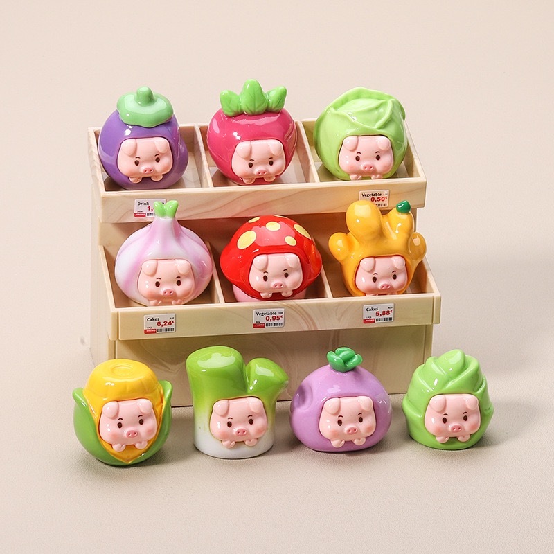 蔬菜小猪树脂DIY摆件