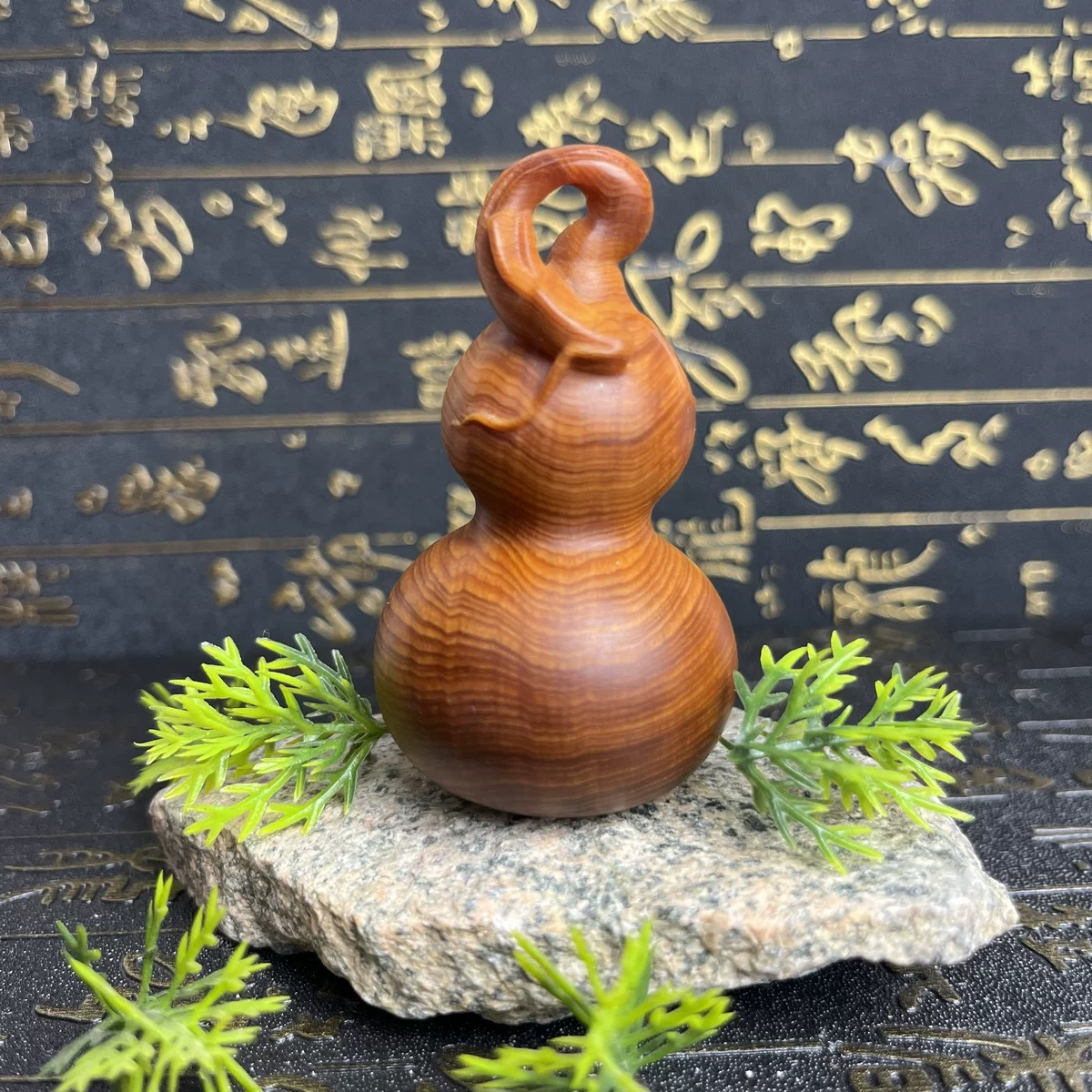 天然崖柏木雕龙头葫芦手把件福禄文玩家居装饰品