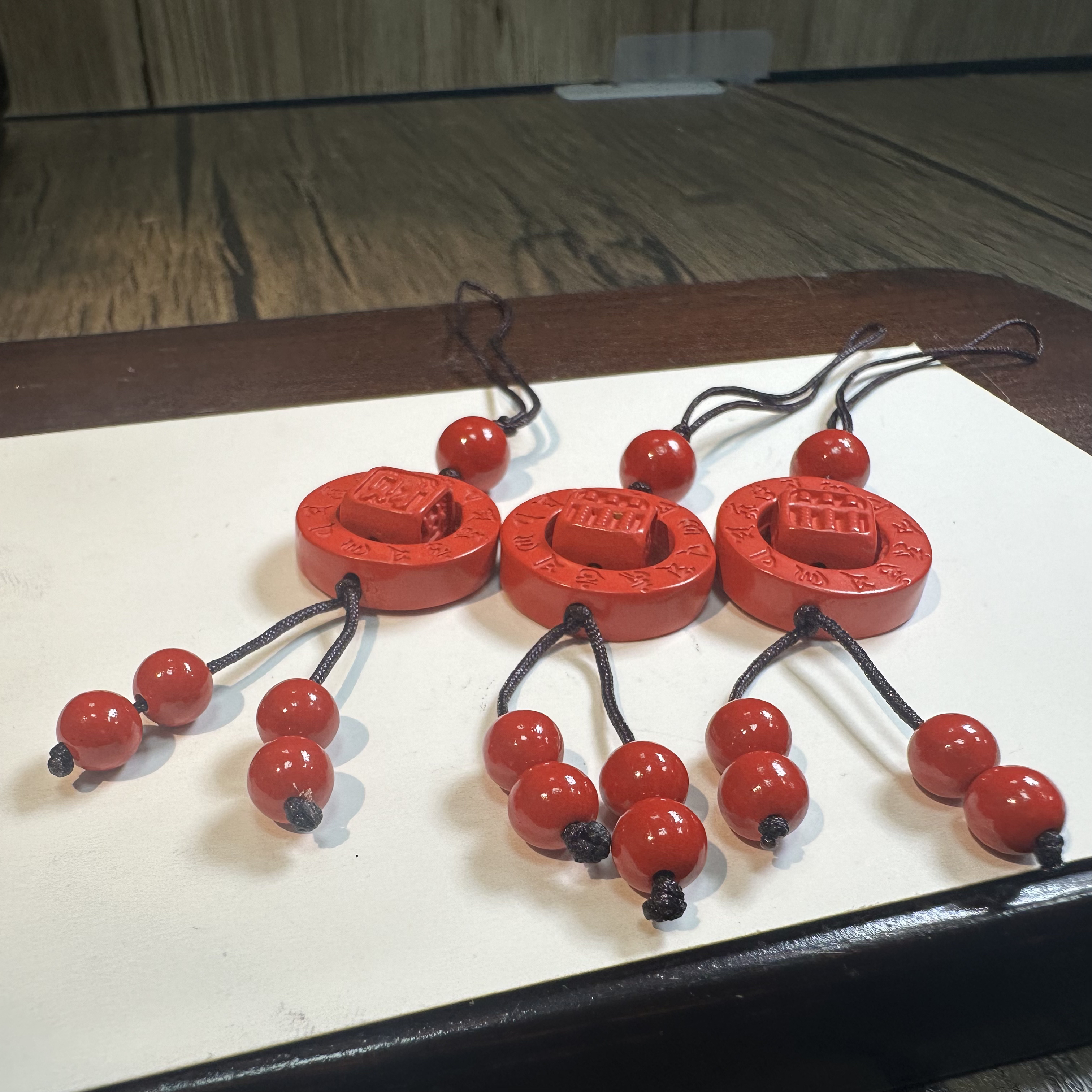 含辰砂工艺品【书记甄选】红砂吉祥如意算盘挂件 多样性发一 3792DH