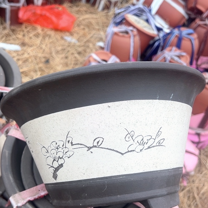 红陶紫砂碗盆口25