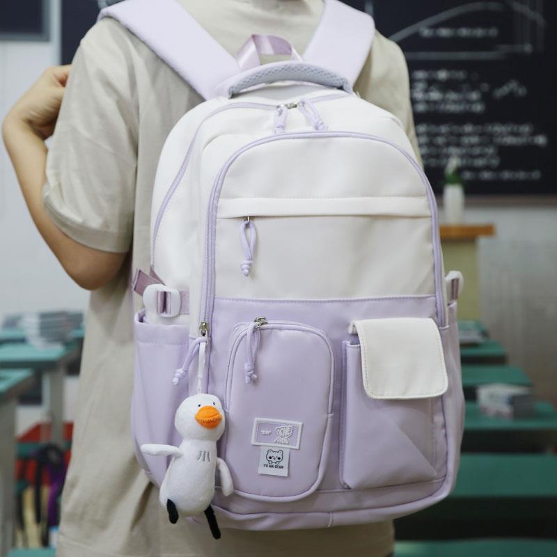 女生书包小学生大容量多隔层初中生高颜值韩版ins风2024新款男生