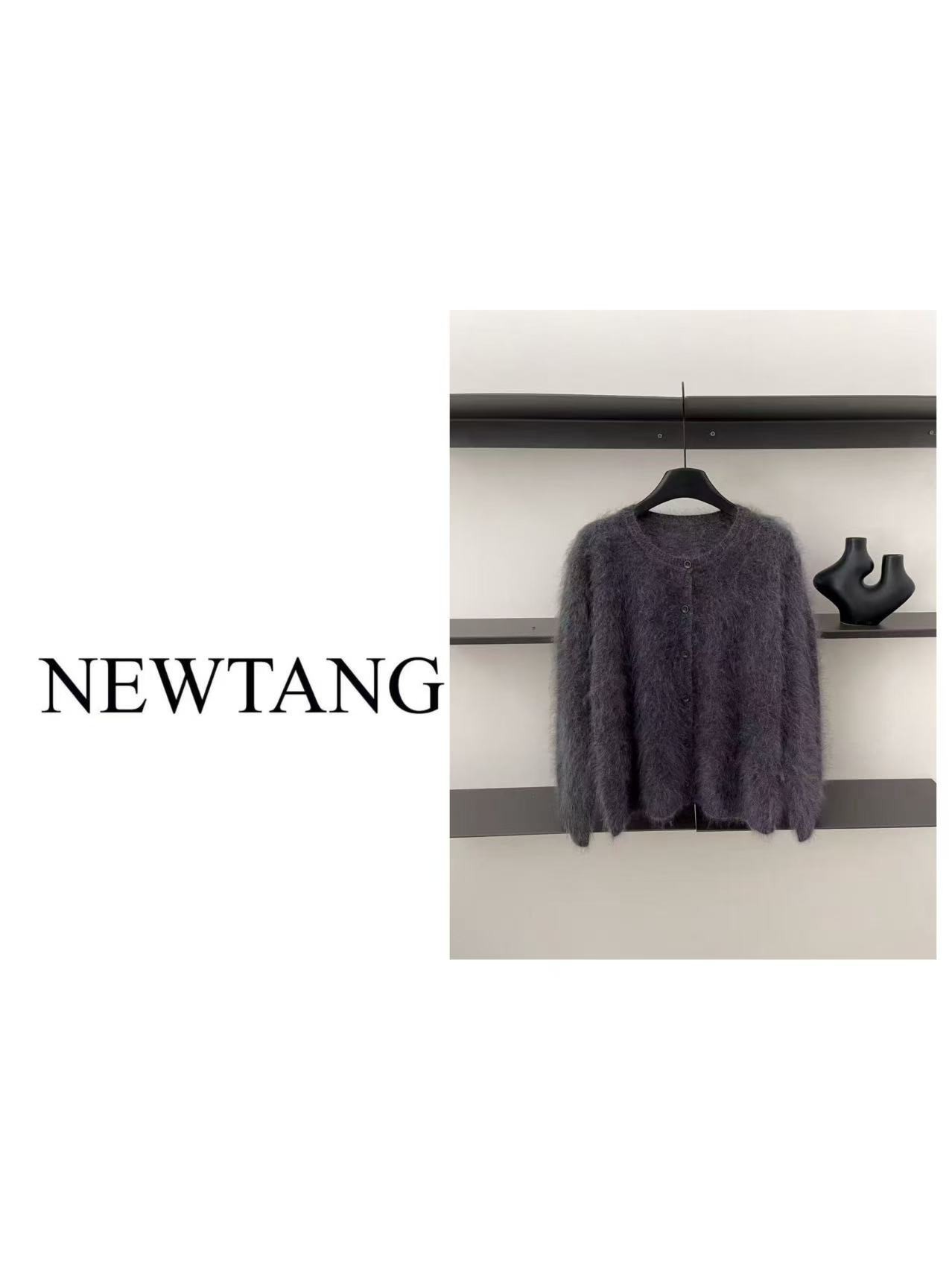 【高品】152 100%羊毛圆领毛衣外套女新款高级感长袖软糯针织开衫