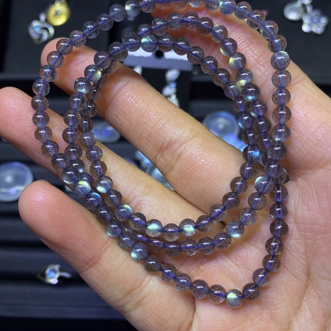 拉长石手链未镶嵌4.9