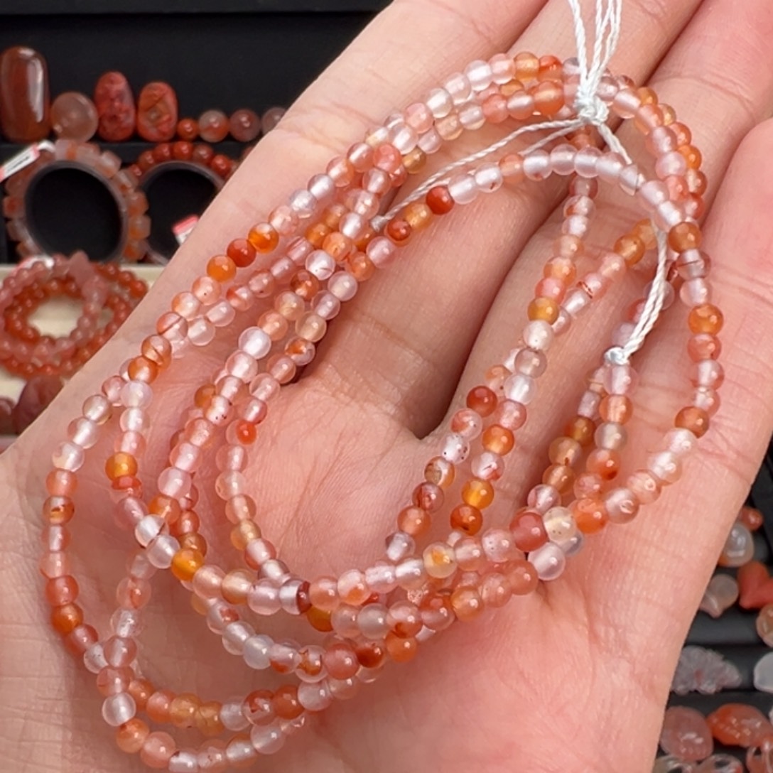 南红玛瑙未镶嵌颈饰冰飘小米珠卡2+