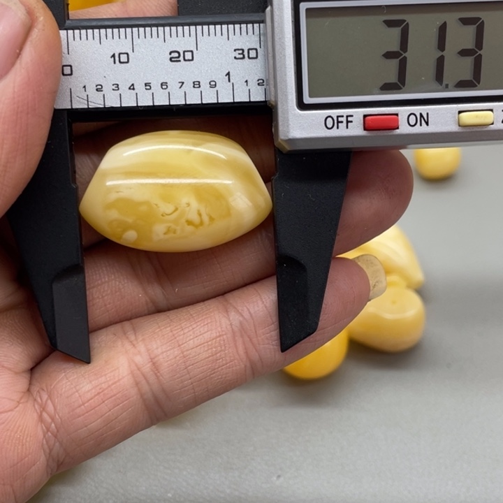 琥珀裸石未镶嵌蜜蜡马蹄珠