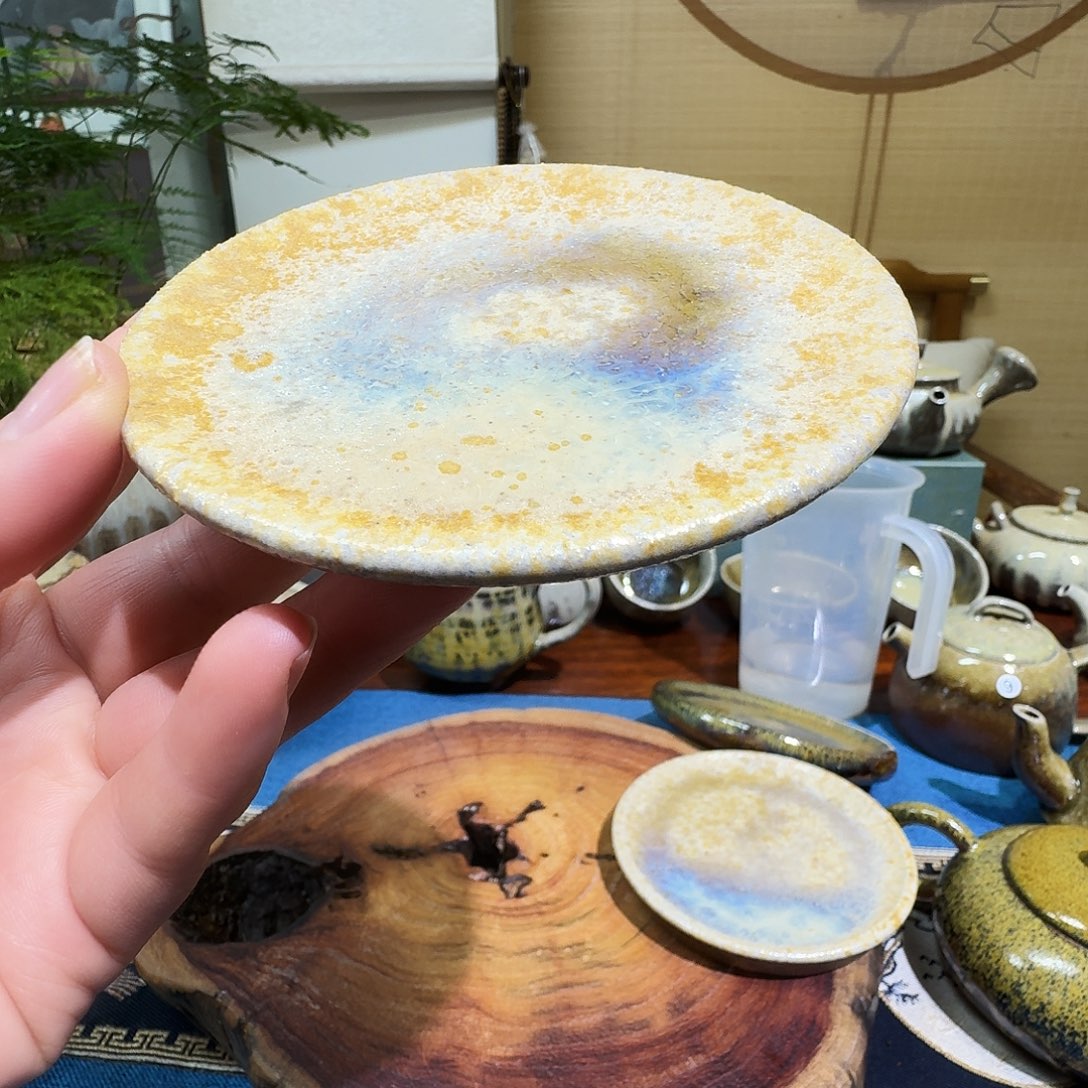 蔷***屿建水紫陶白泥柴烧杯垫