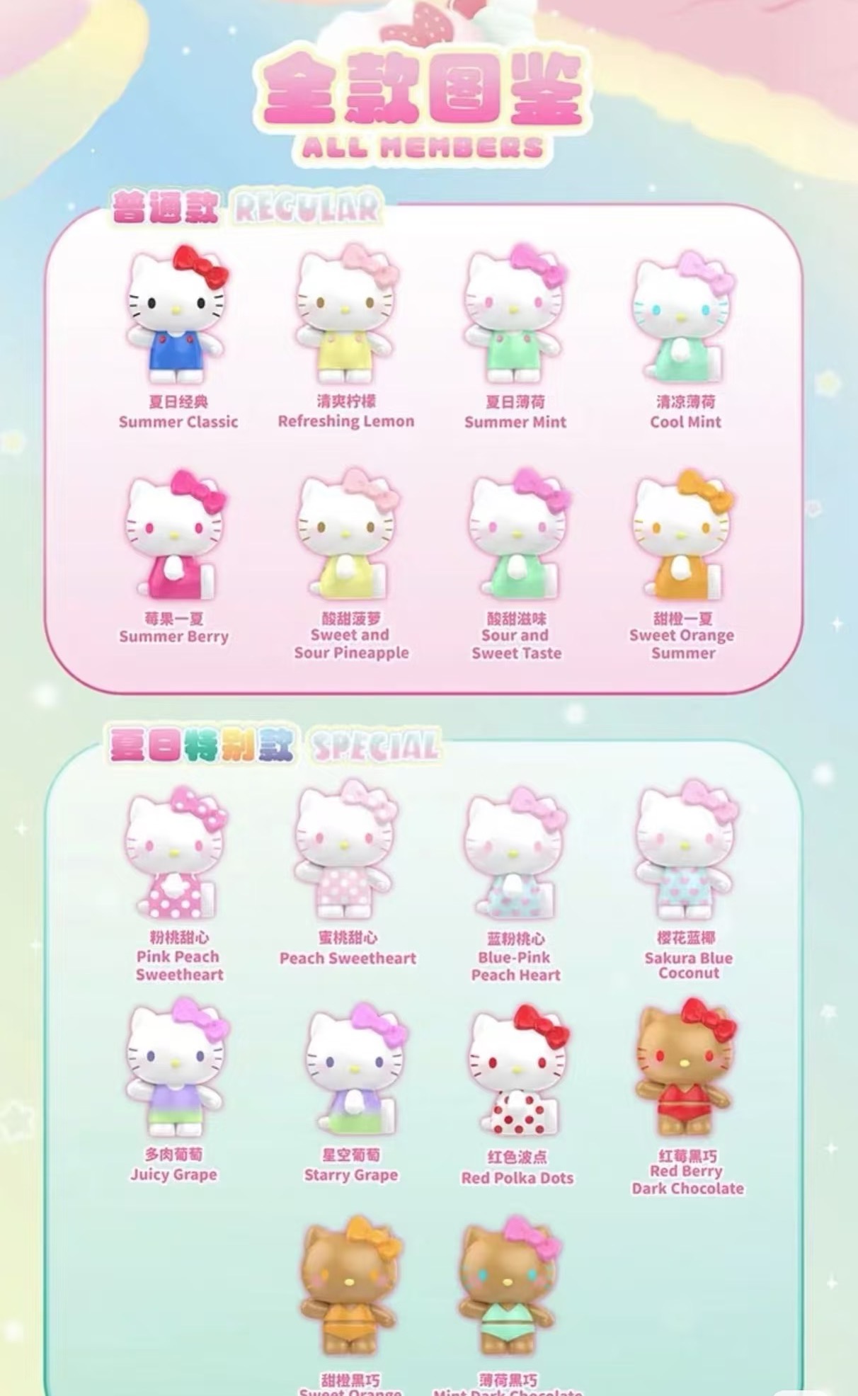 【许愿链接玩法】许愿款HelloKitty夏日彩虹糖可爱盲盒手办
