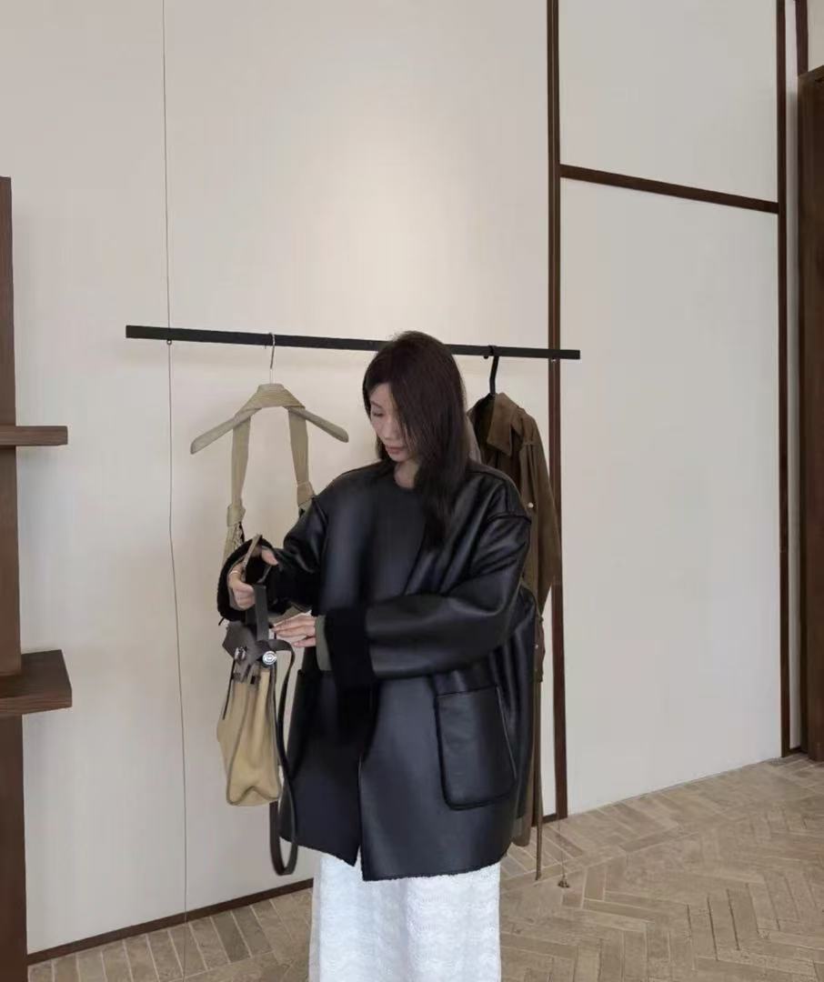 【倩倩专属】A905羊羔毛皮毛一体外套大码