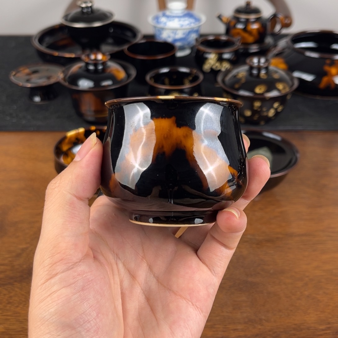 杯玳瑁釉钱袋主人杯