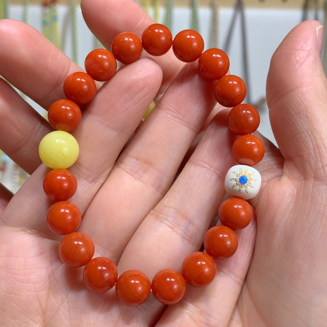 南红玛瑙手链未镶嵌8.8m m