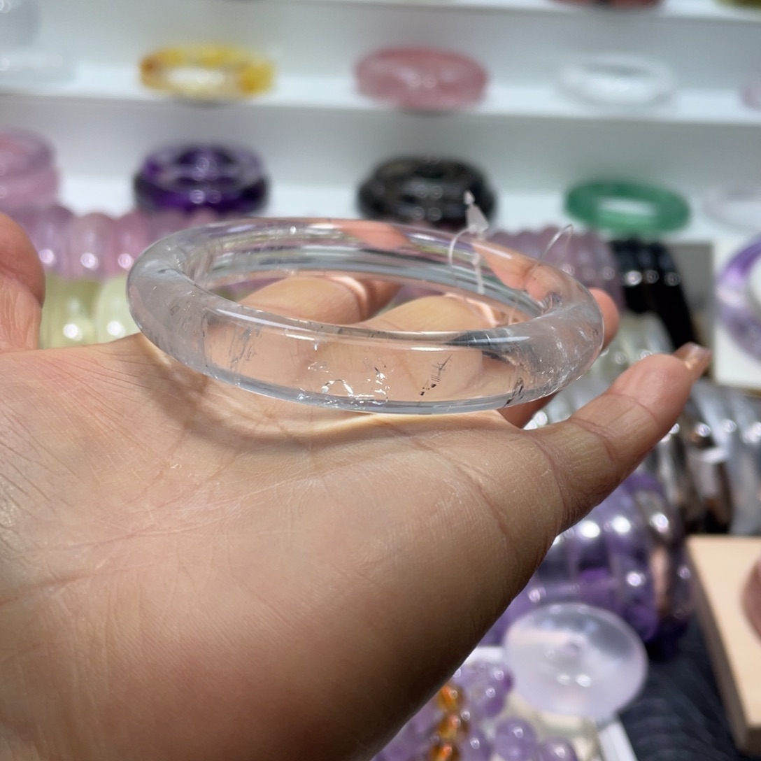 水晶手镯58圈口4号未镶嵌