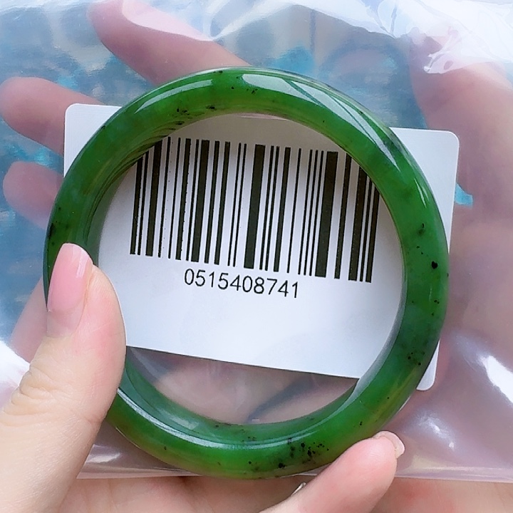 和田玉（碧玉）手镯未镶嵌6162包容小瑕