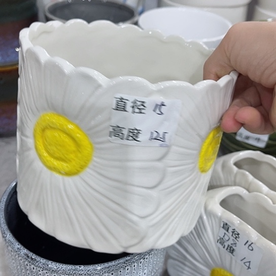 多肉绿植陶瓷花盆9.9包邮，有孔