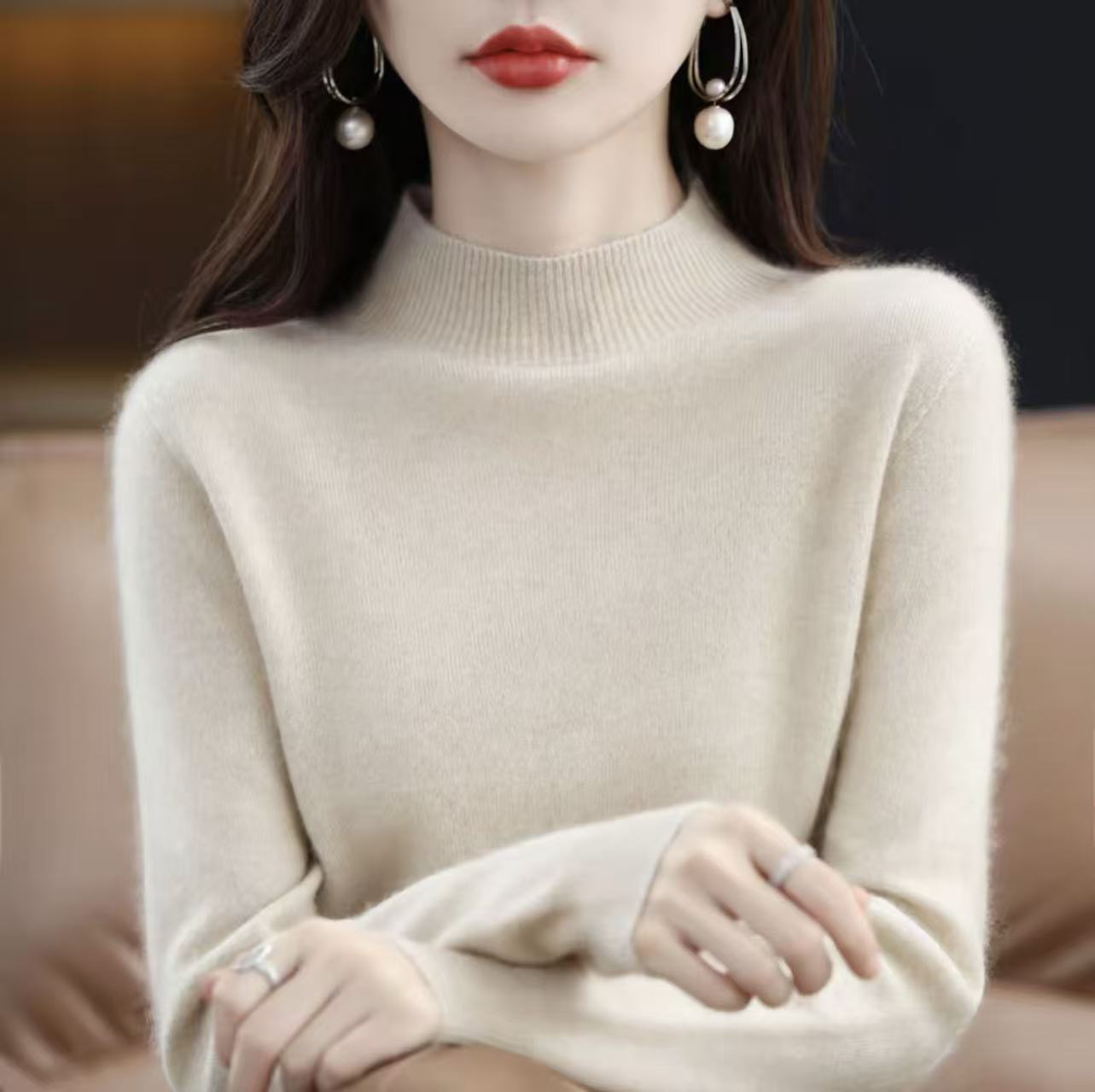 2025一线成衣半高领秋冬新款时尚百搭针织打底衫