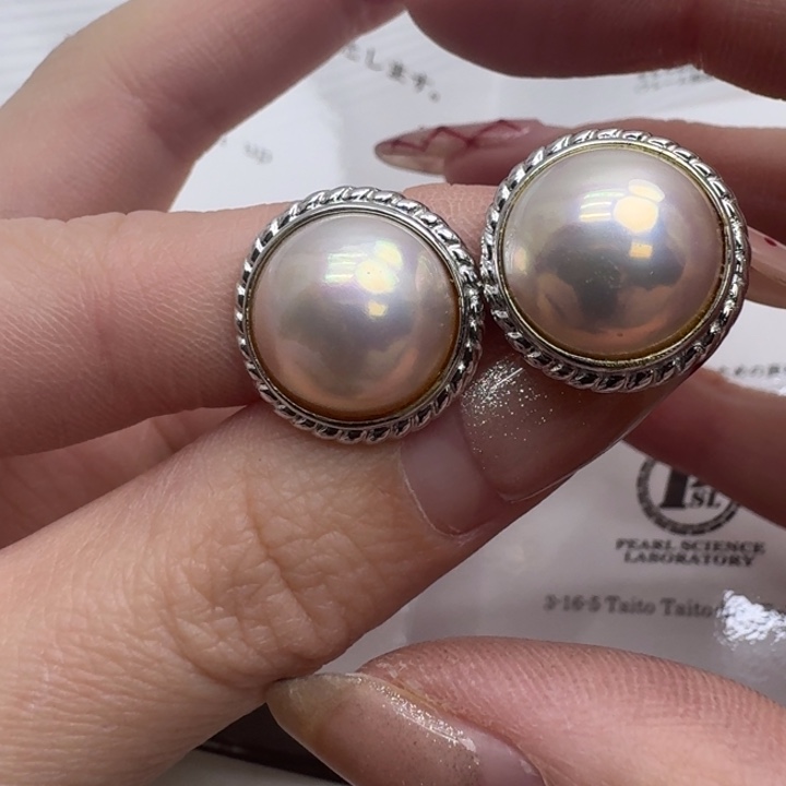 拼合珍珠（马贝珠）耳饰未镶嵌