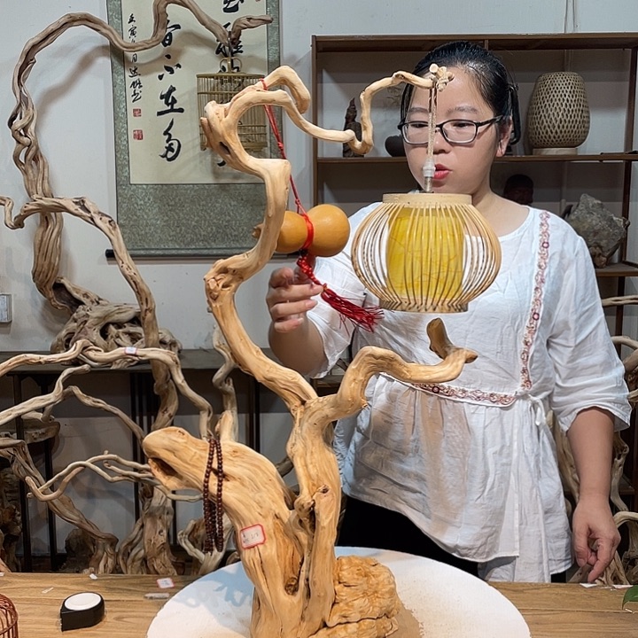 香榧木杜鹃根根艺摆件6