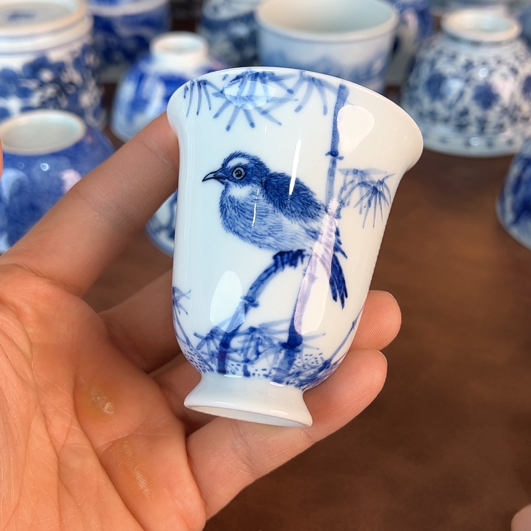 杯如**潮景德镇全手工手绘陶瓷