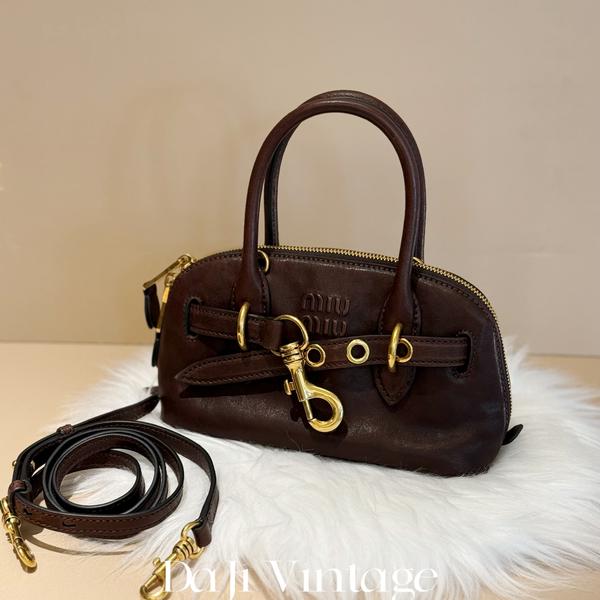 大吉中古/miumiu缪缪aventure迷你石南木色手提单肩包