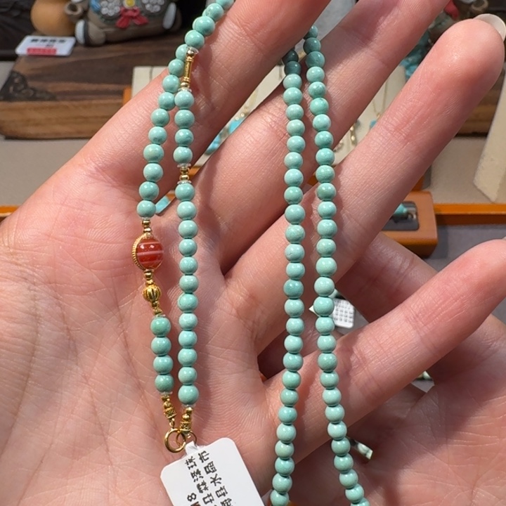 绿松石18K金镶嵌项链