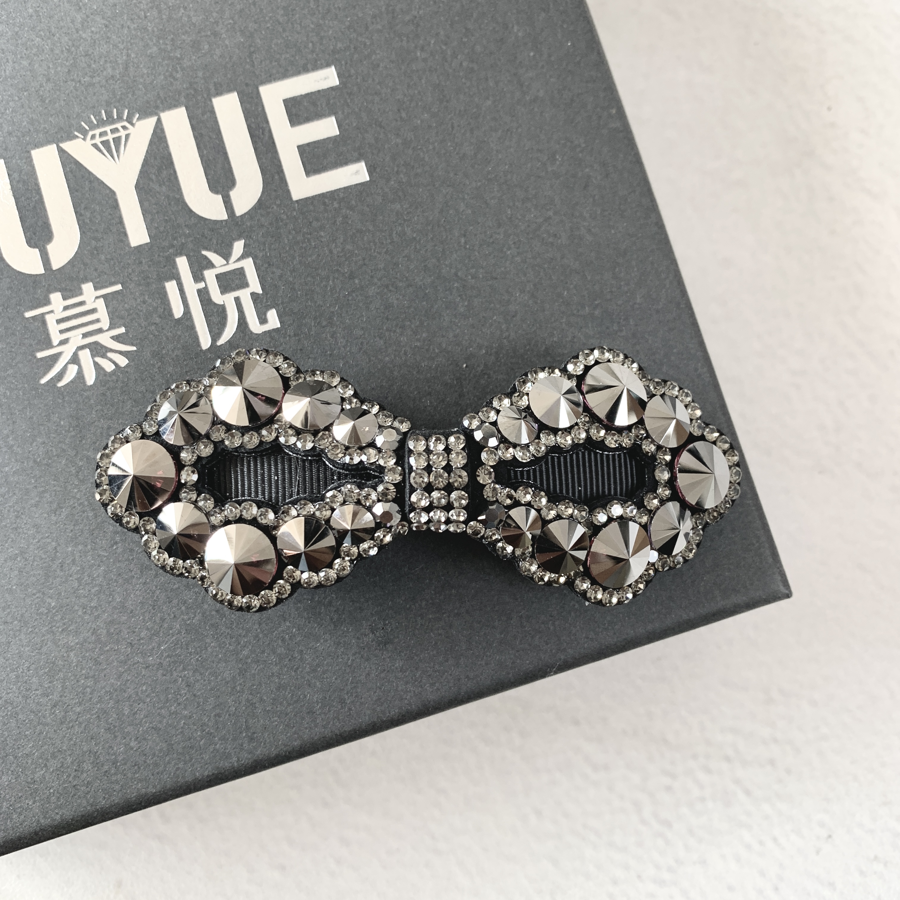 慕悦-【八字蝴蝶结】M280弹夹8厘米大号轻奢发夹韩国华子盘发夹