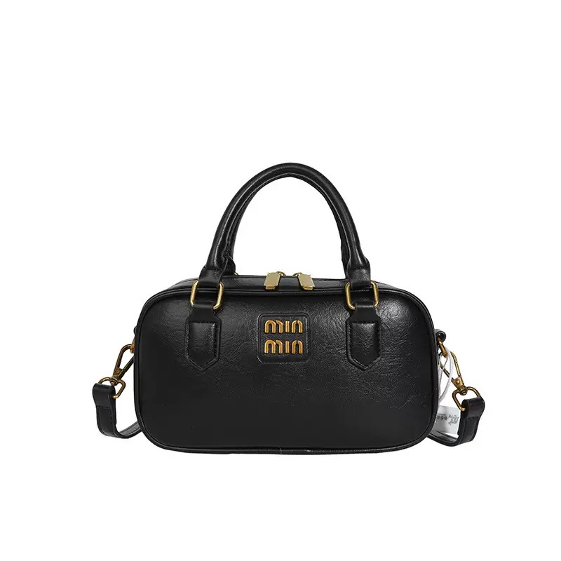 小众设计字母手提包女包2025新款洋气少女保龄球包简约单肩斜挎包