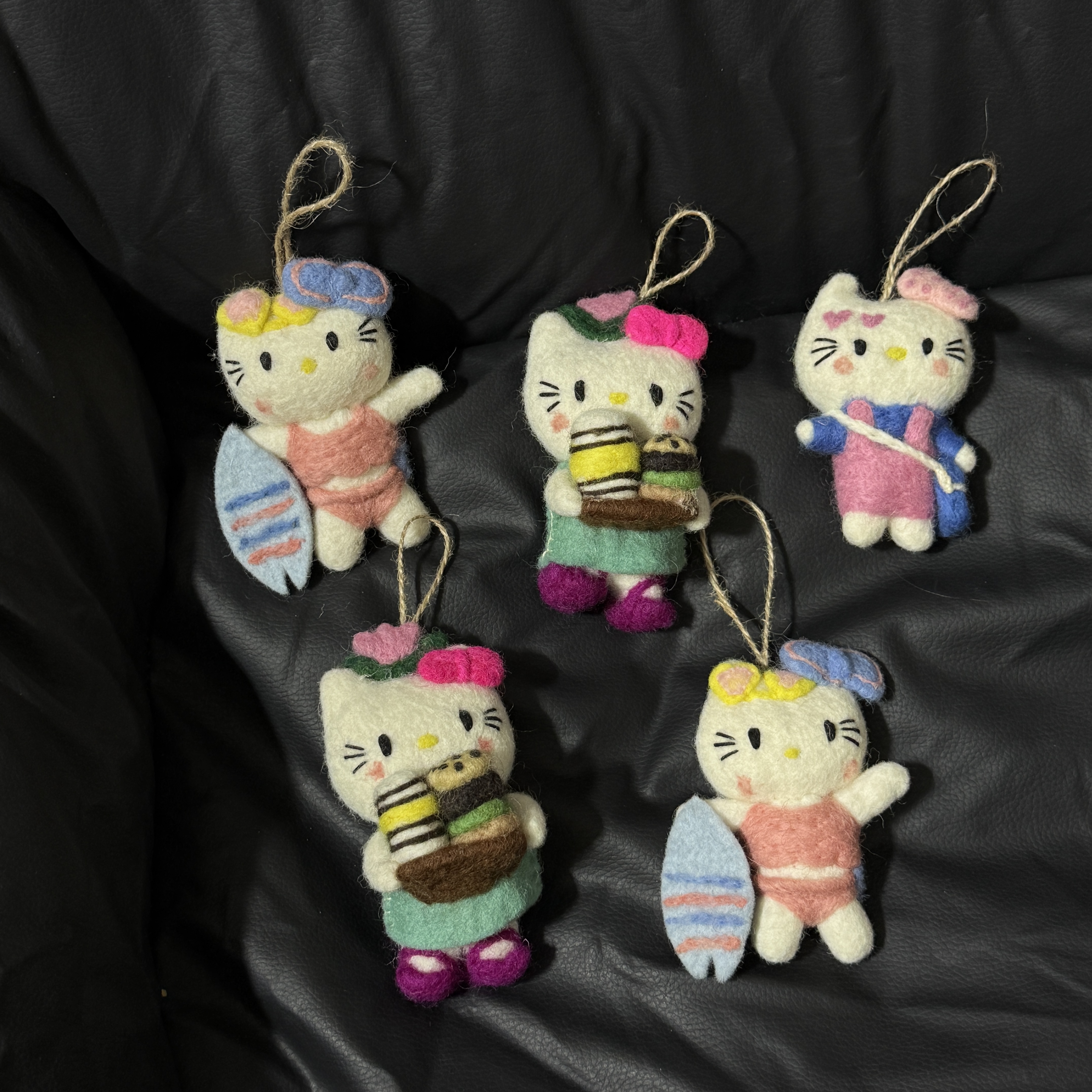尼泊尔手作羊毛毡hello Kitty包挂车挂钥匙扣送礼物送朋友