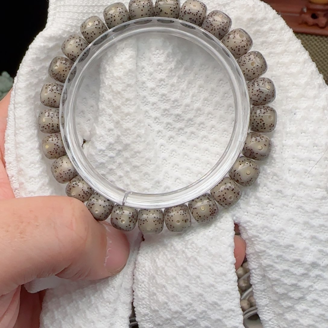 星月菩提手串糯冰灰皮果冻9*8