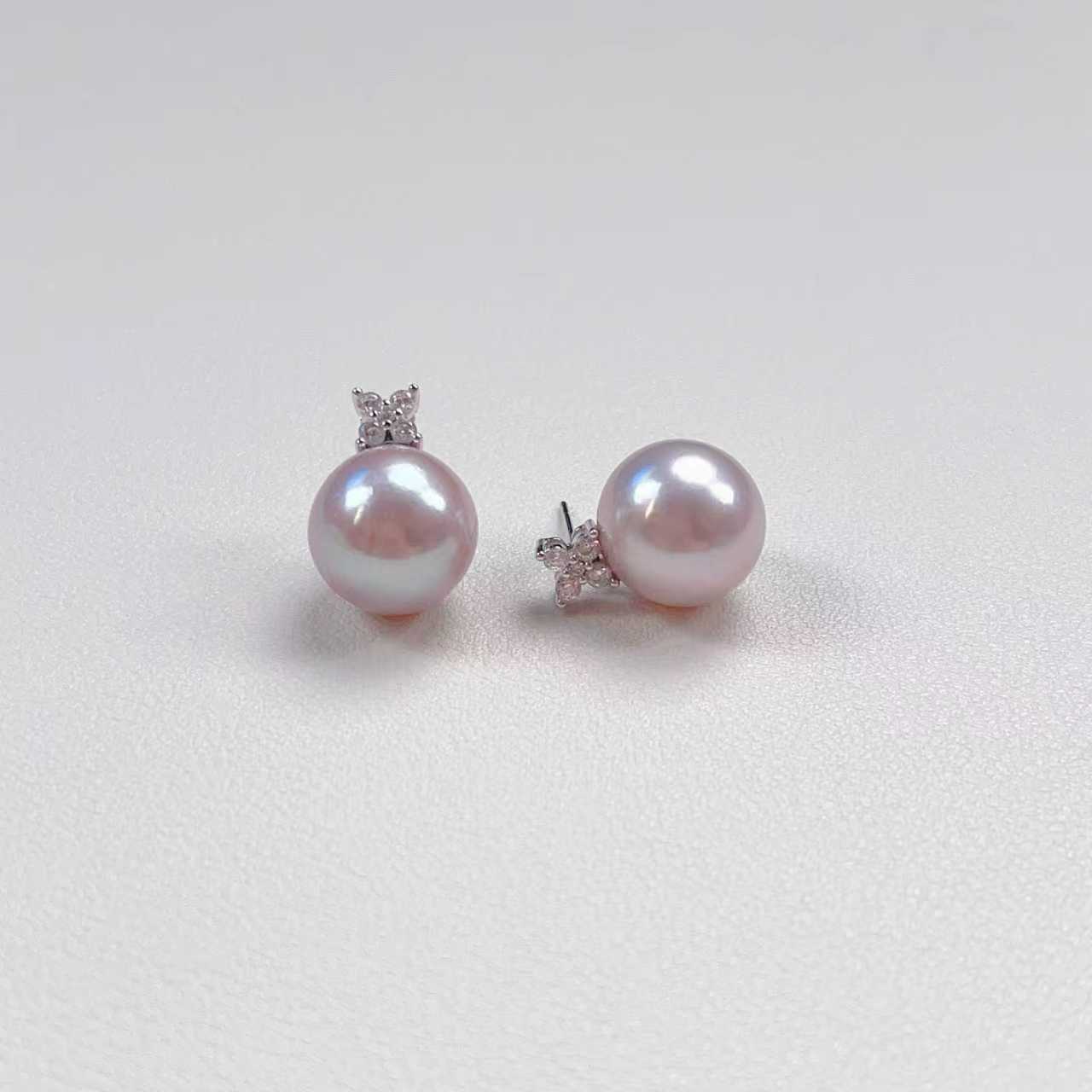 【XY】爆大曼塔玫瑰珍珠耳钉12-13mm S925银