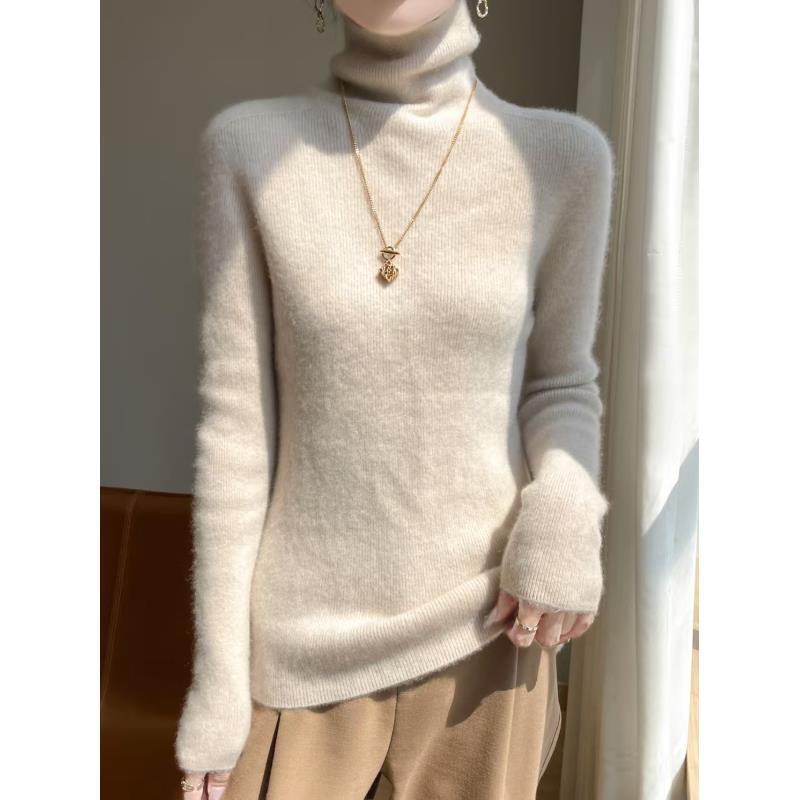 羊毛一线成衣秋冬女半高领气质打底衫L09