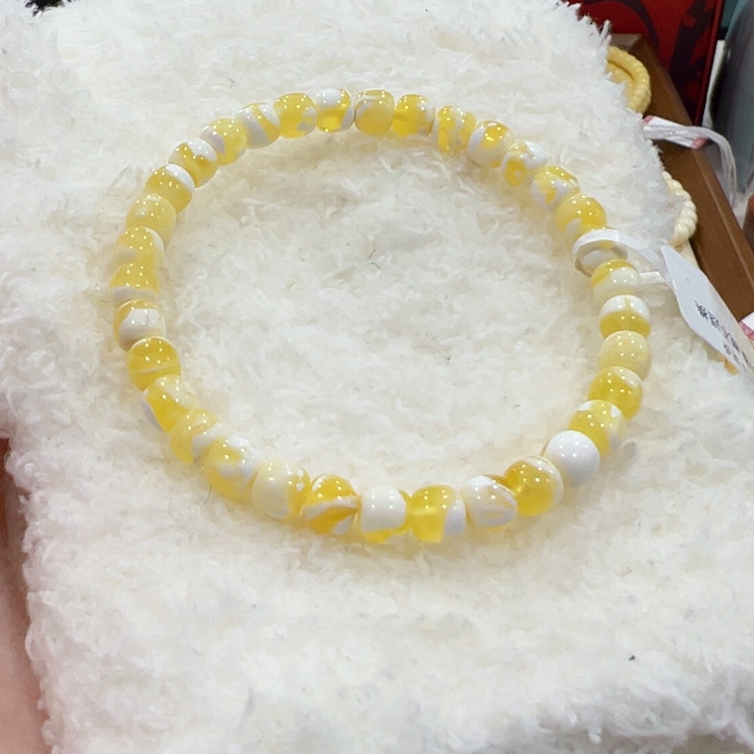 蜜蜡手链未镶嵌野*6m金漆白未品控