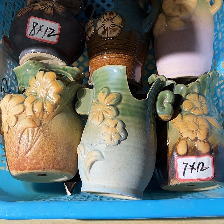 瓷片花盆多肉植物艺术品