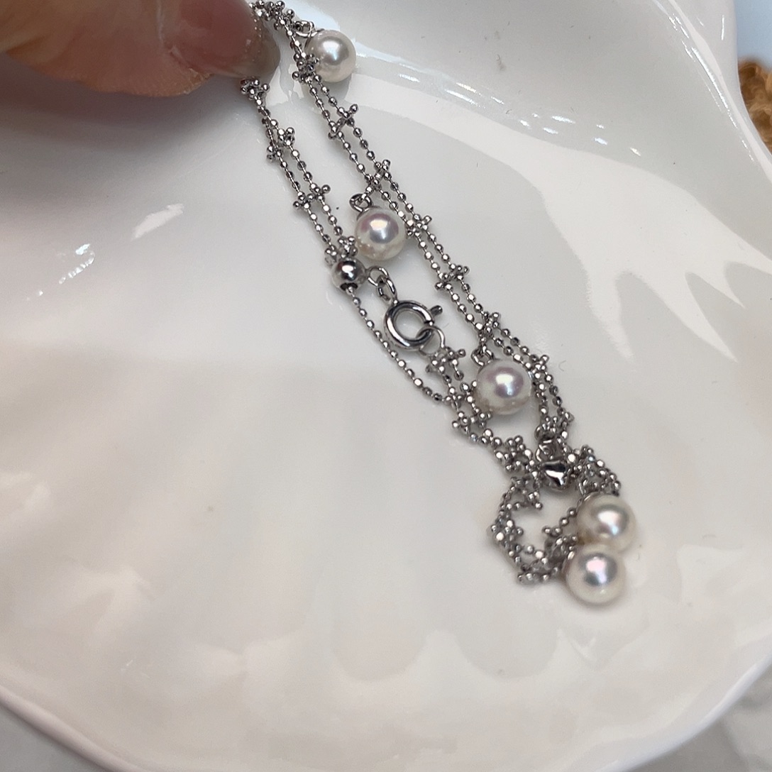 手绳银S925镶嵌海水珍珠