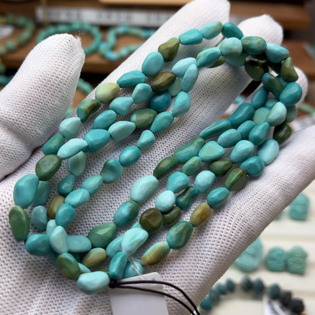 绿松石未镶嵌珠宝奇石彩豆108