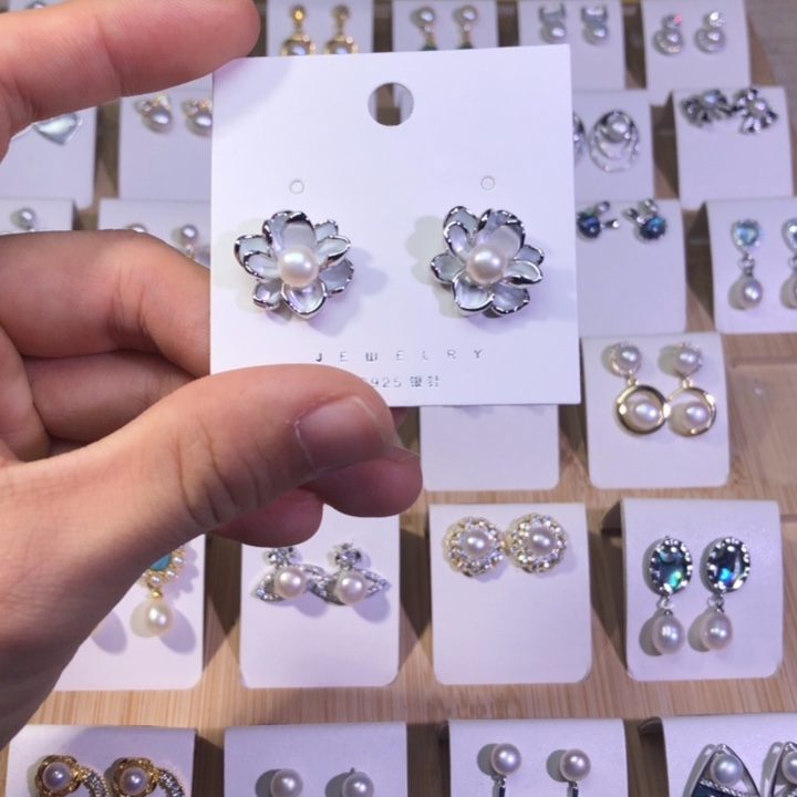 淡水珍珠耳饰银S925镶嵌