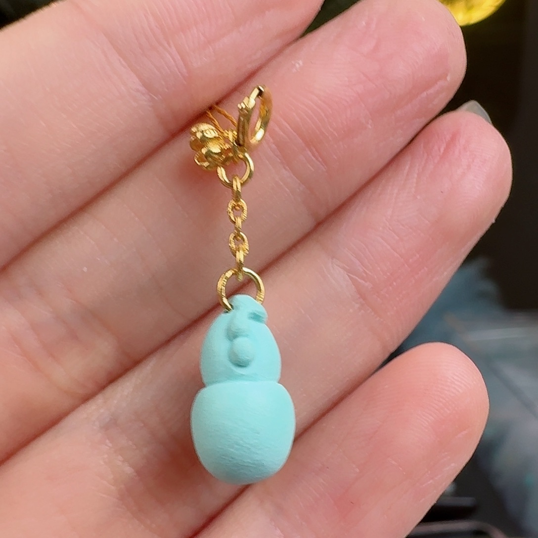 绿松石珠宝奇石18K金镶嵌