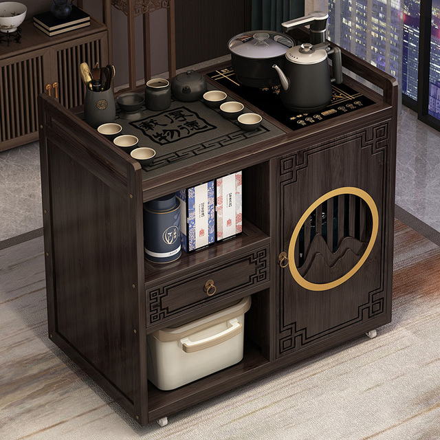 移动小茶桌家用茶台烧水壶一体茶水柜实木茶车茶几茶具套装茶吧机