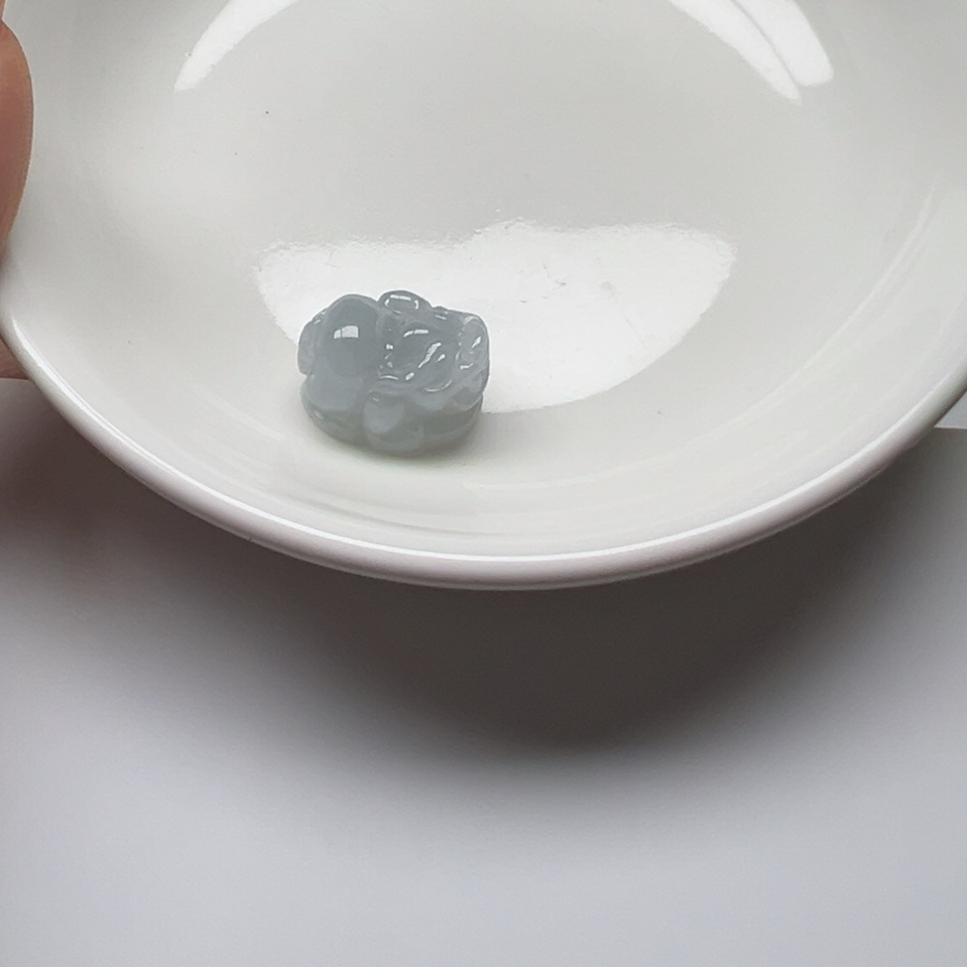 翡翠散珠麦***远纯天然缅甸翡翠A货貔貅一个分2单