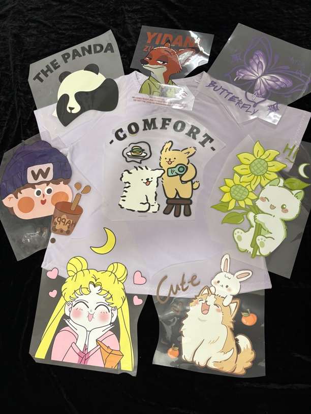 大烫画DIY随机8个图案每个图2张合计16张/冷撕