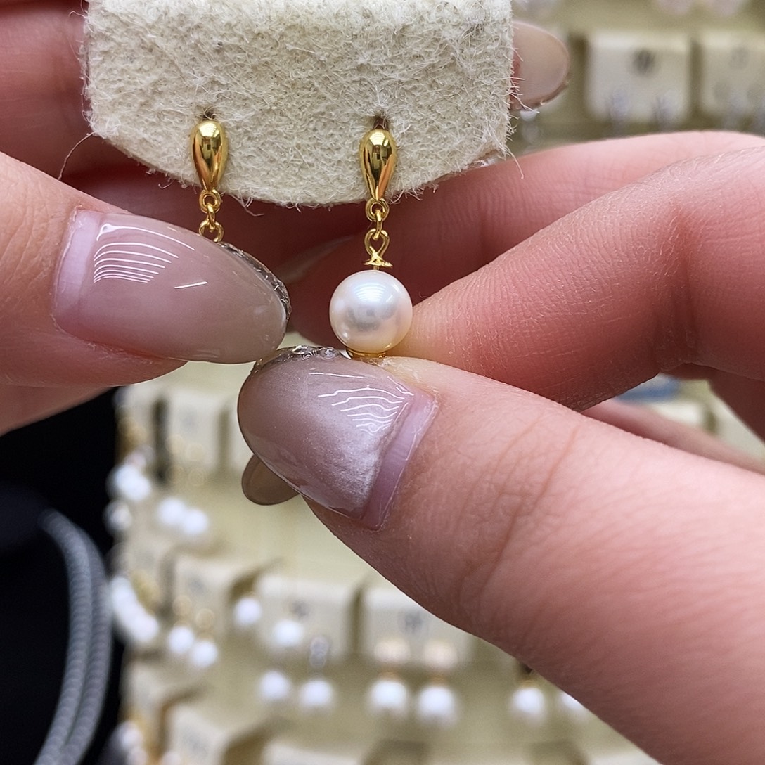 耳饰淡水珍珠银S925镶嵌