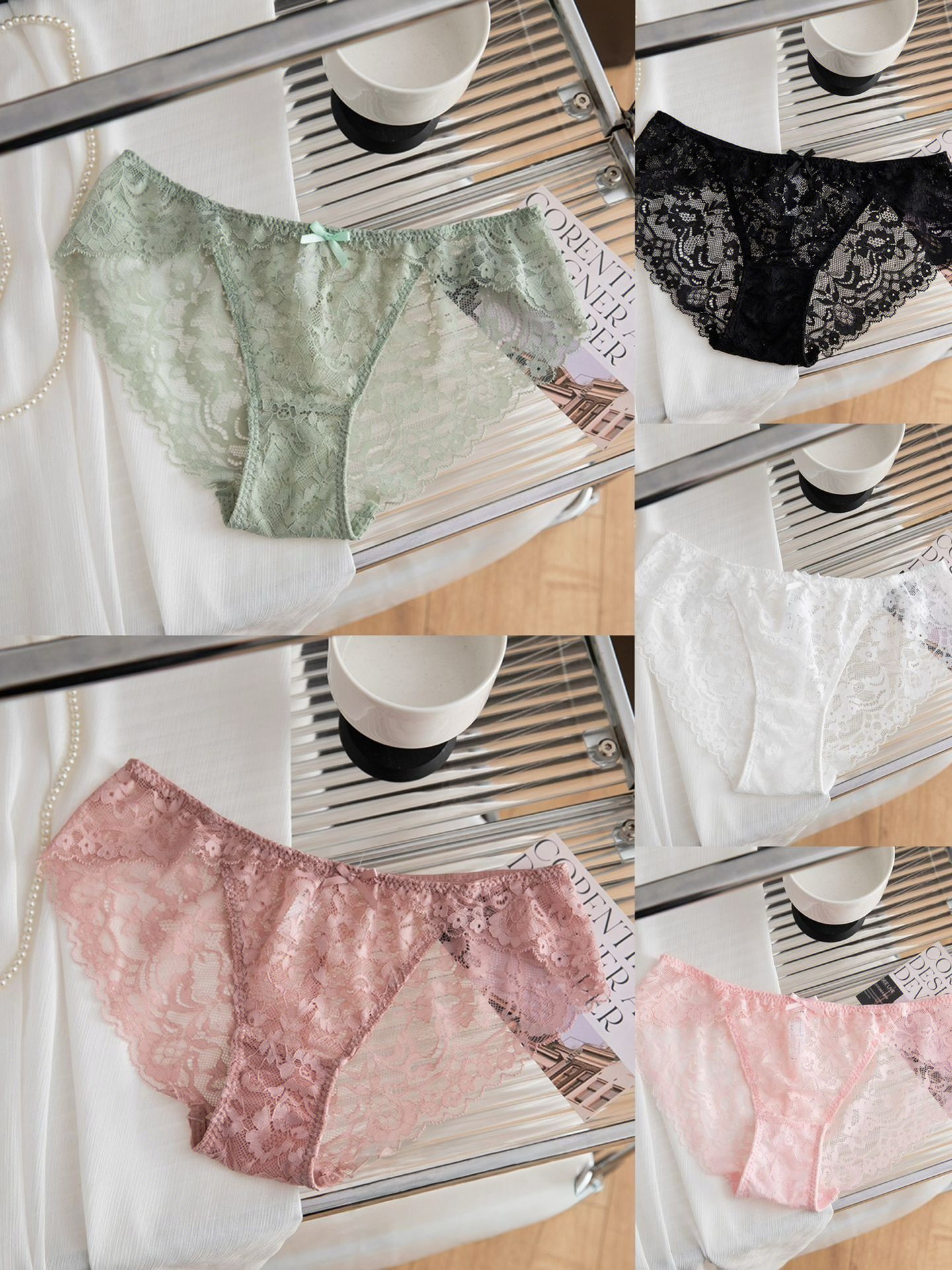 纯欲风蕾丝三角内裤 薄款舒适性感浪漫