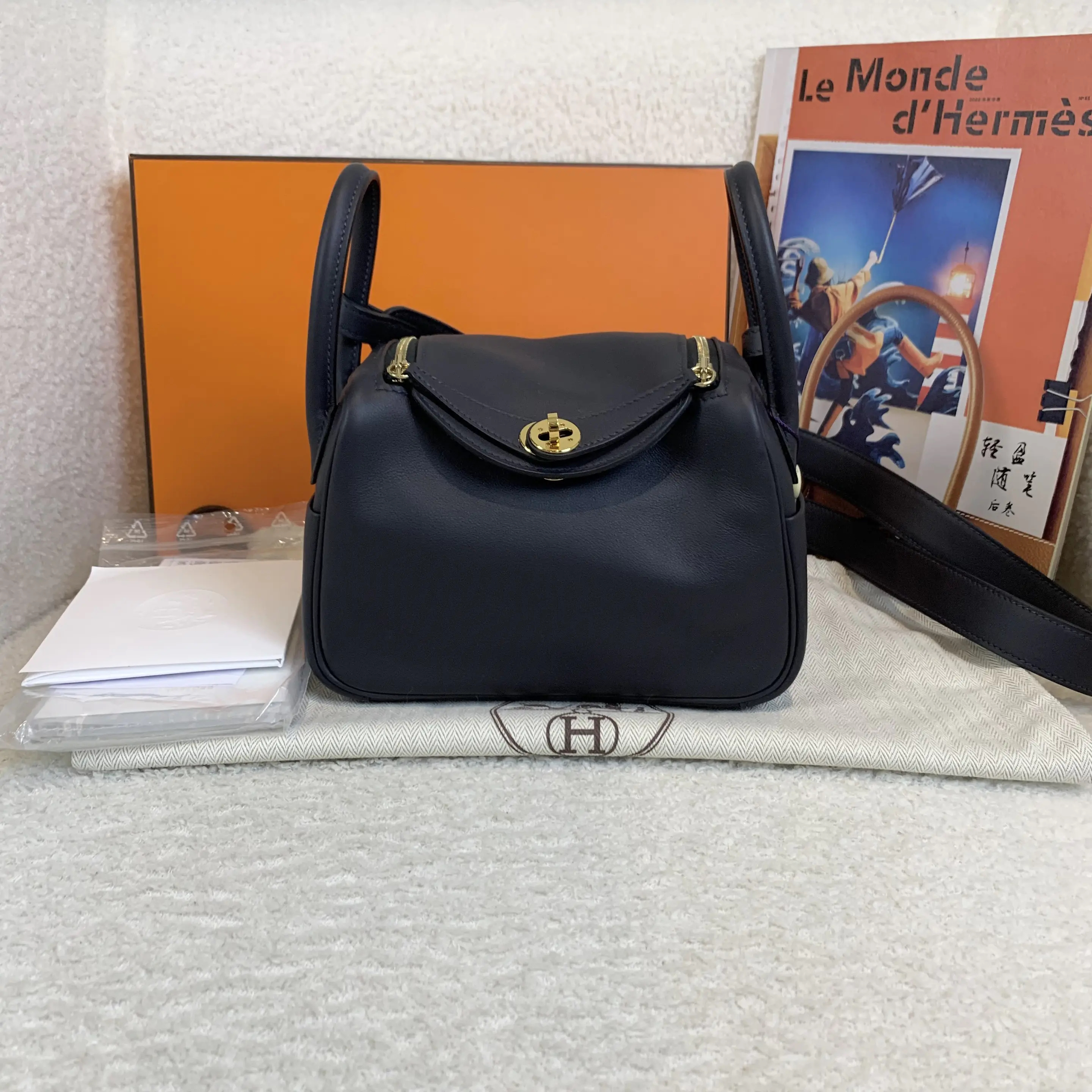 99新 Hermes/爱马仕 水兵蓝minilindy /46372017/12期/代卖服务