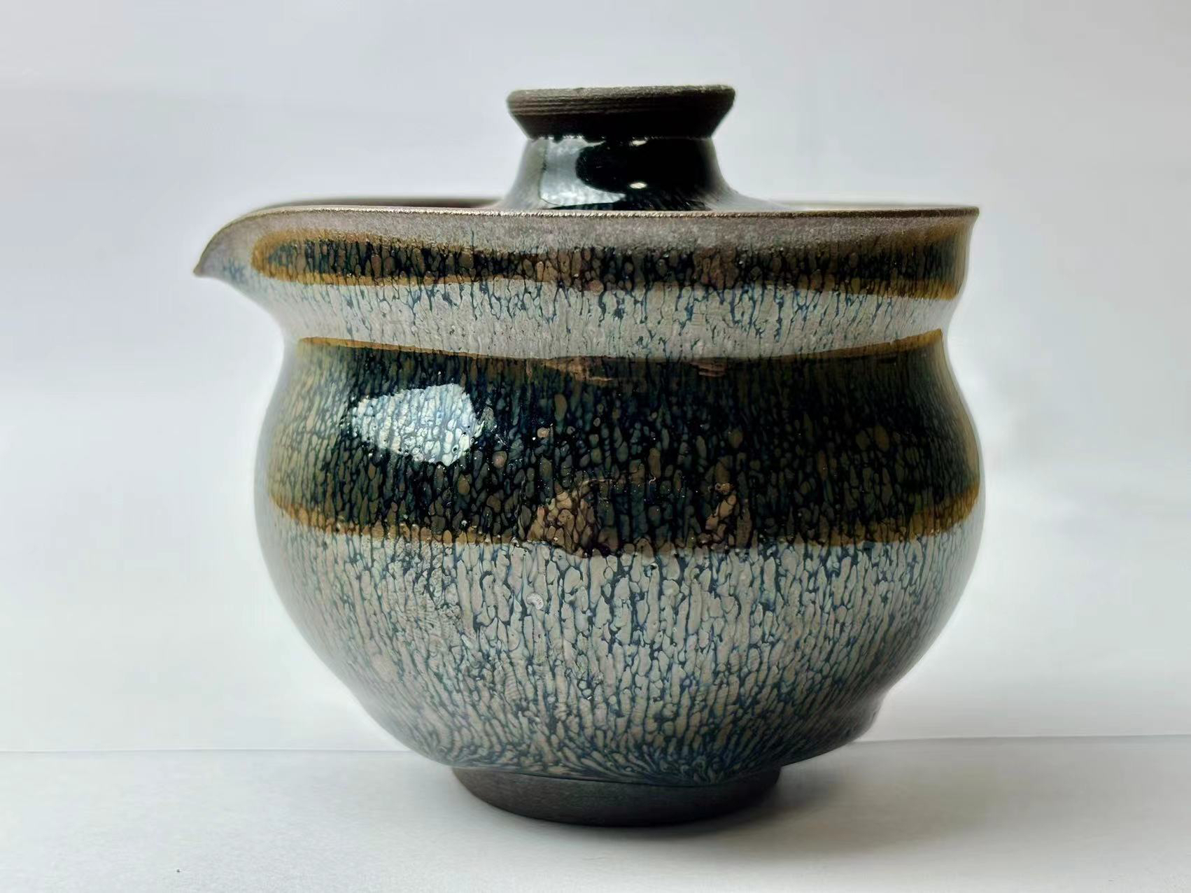 建窑建盏原矿原釉鹰嘴两才兔毫釉面