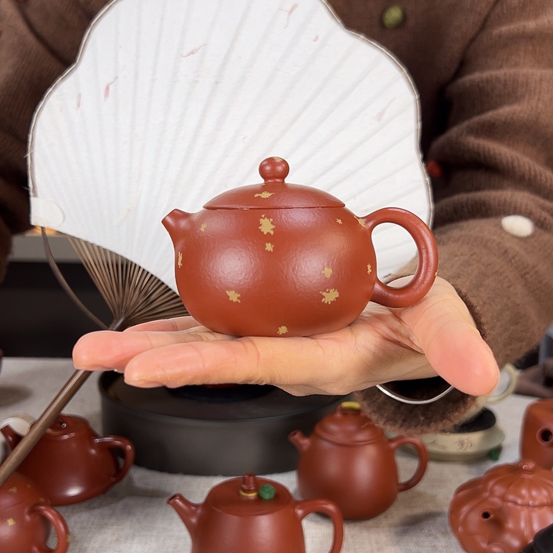 灵***犀紫砂茶壶西施 朱泥撒金 120cc