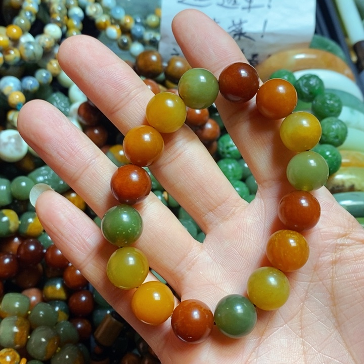 蛇纹石玉手链未镶嵌