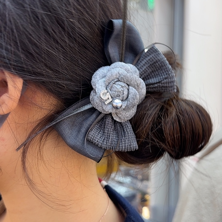 三醋酯纤维灰色山茶花-79