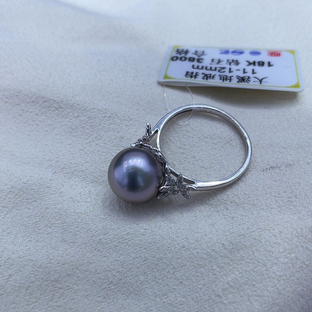 海水珍珠戒指18K金镶嵌