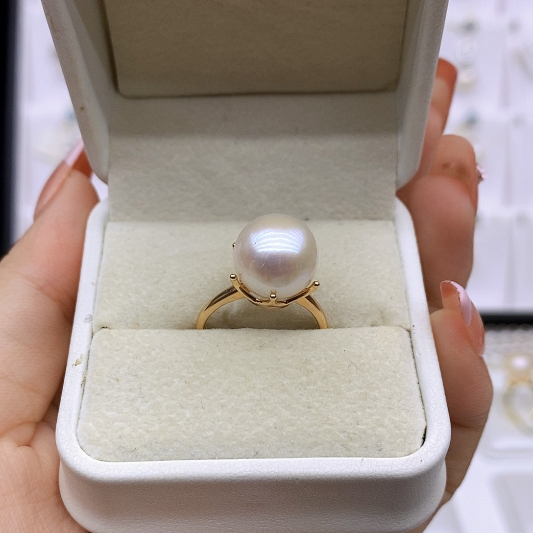 人***场戒指银S925镶嵌淡水珍珠