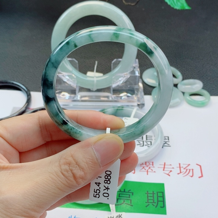 翡翠未镶嵌手镯贵妃手镯54-55圈口