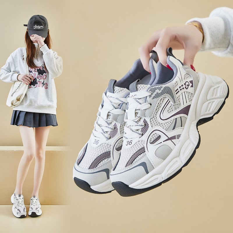 【小铭学长】ins韩版新款老爹鞋女2025春季学生增高街拍KT268